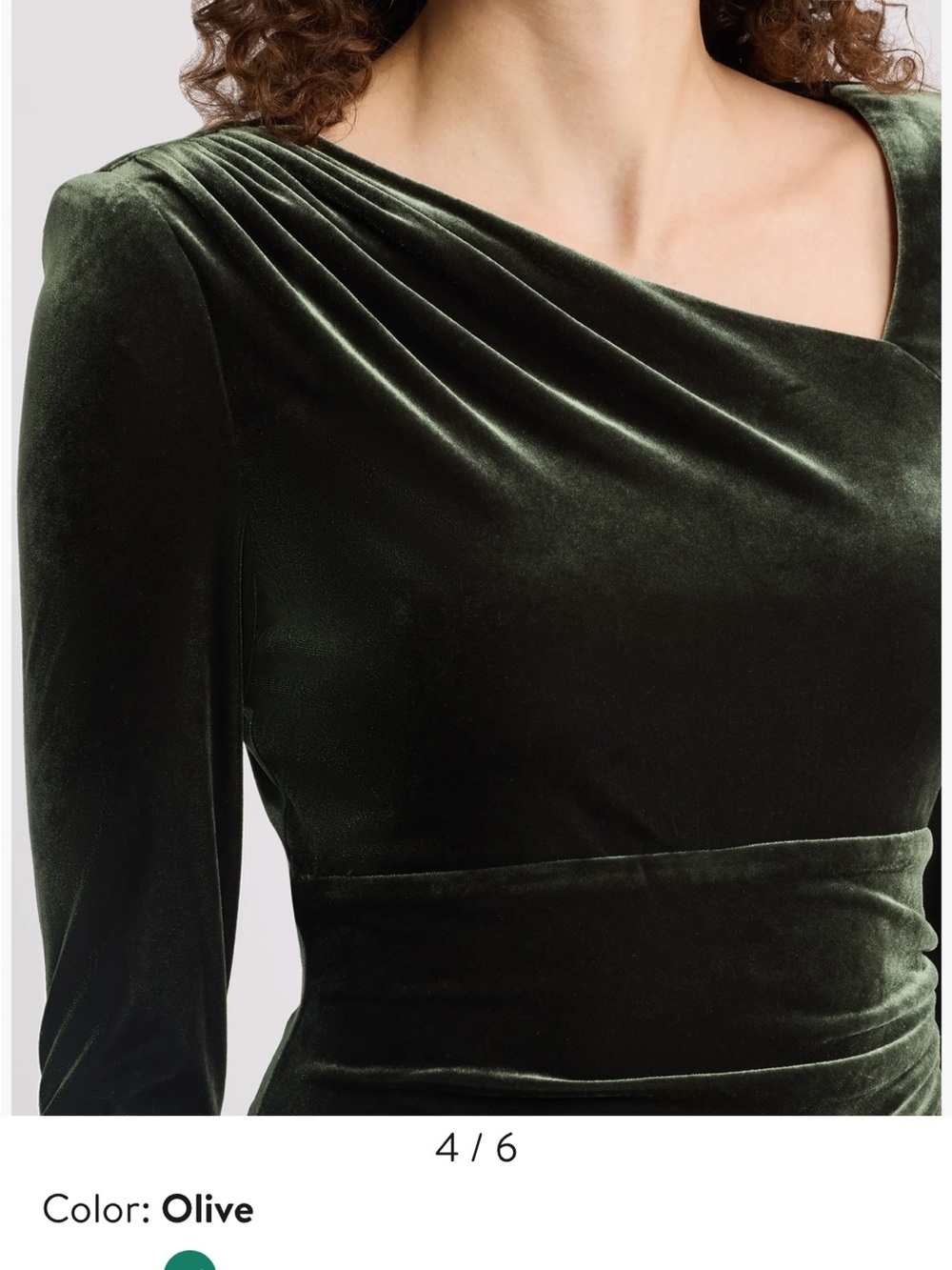 Eliza J Olive Velvet Ruched Long-Sleeve Gown - Picture 8 of 11